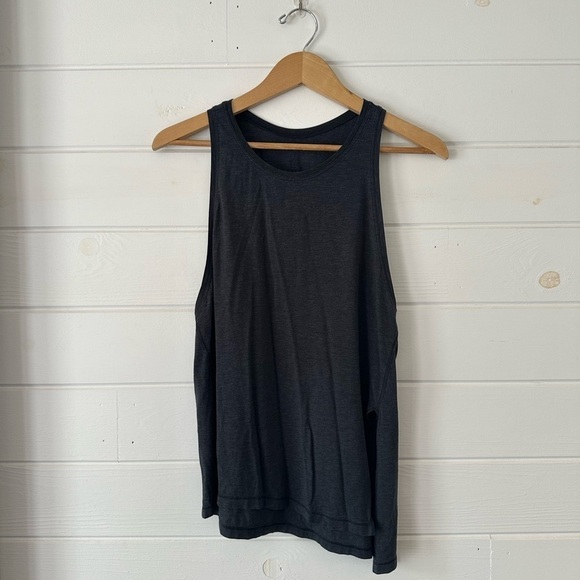 Lululemon Tie & Go Soft Pima Cotton Lightweight Tank in Heathered Black Sz 6 - Picture 7 of 12